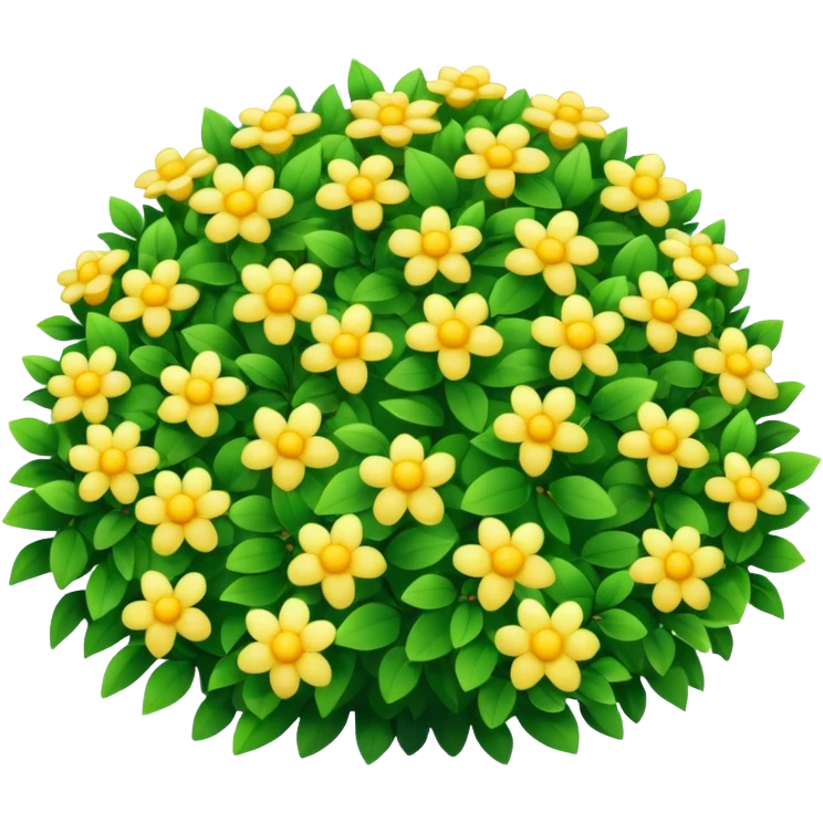 A round green bush with tiny yellow flowers sprinkled on top. emoji