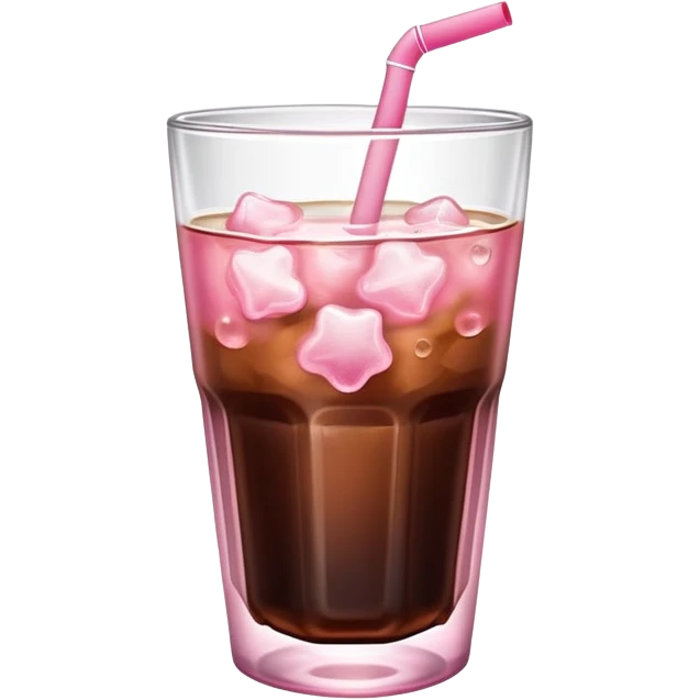 Cold brew coffee with sakura pink mini small size glas emoji