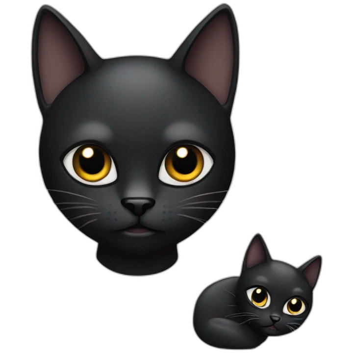 black cat with creen eyes emoji