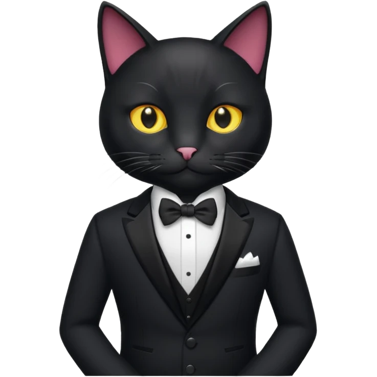 𝐛𝐥𝐚𝐜𝐤 𝐜𝐚𝐭 𝐰𝐢𝐭𝐡 𝐚 𝐬𝐮𝐢𝐭 emoji