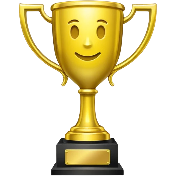   neon yellow icon of a trophy emoji
