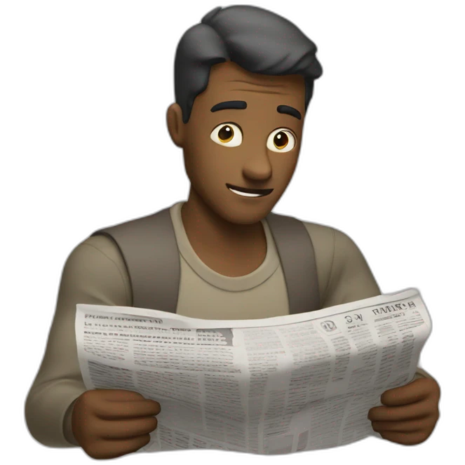 man reading a paper newspaper emoji