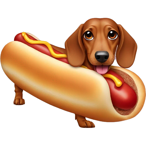 Dachshund in hot dog costume  emoji