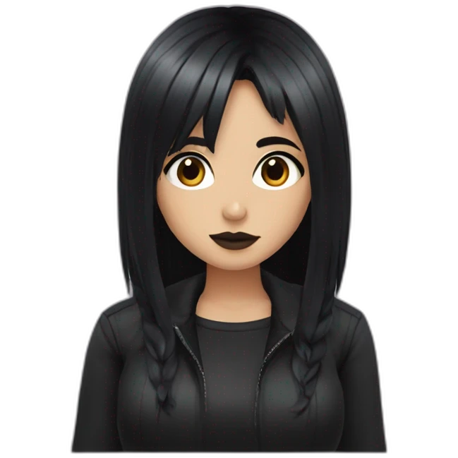 Thicc-goth-girl-with-black-hair-and-brown-eyes emoji