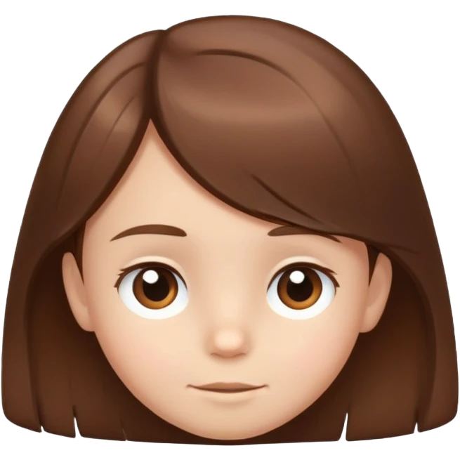 child's head with neat shiny hair, simple and friendly emoji