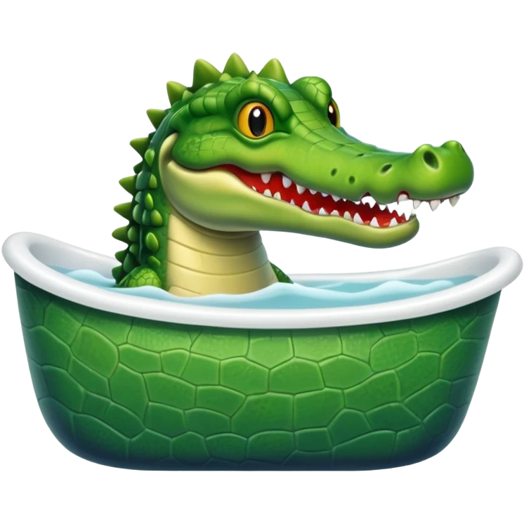 Crocodiles is showing in the bath tub emoji