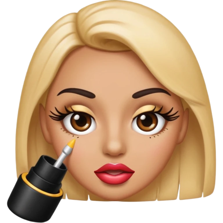 Emoji face with lashes and nails with big lips rolling their eyes emoji
