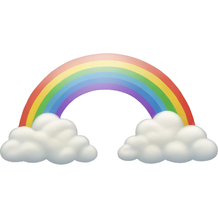 double rainbow with rainbow clouds emoji