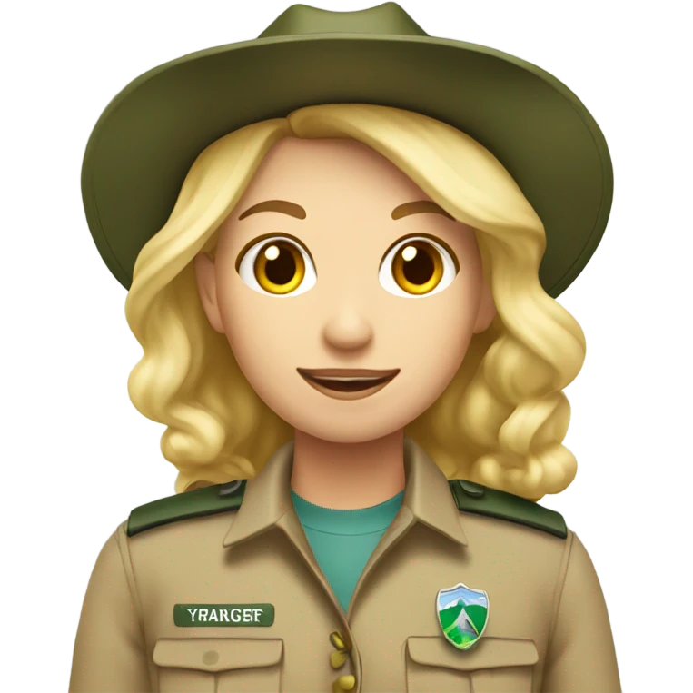 Pretty blonde girl park ranger emoji