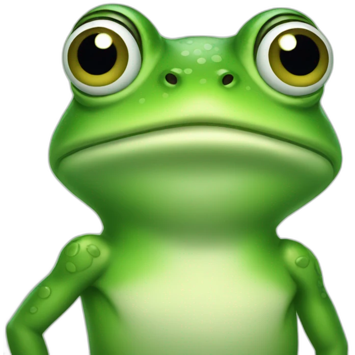 suspicious frog squinting emoji