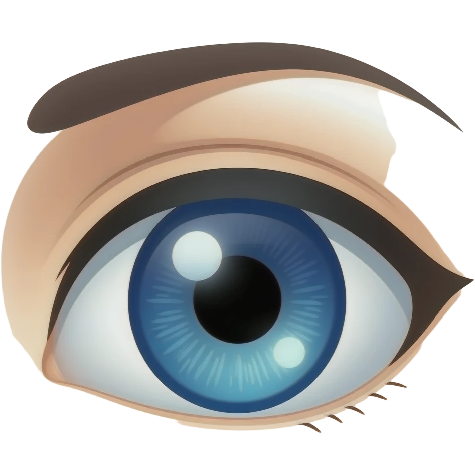 Blue anime eye emoji