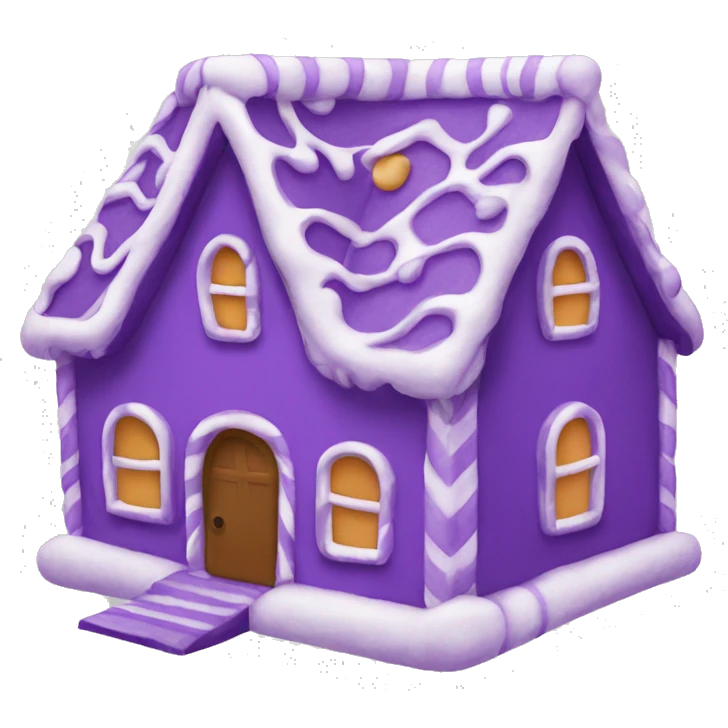Purple gingerbread house emoji