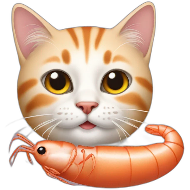 Cat with shrimp emoji