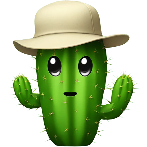 Cactus wearing a baseball hat  emoji