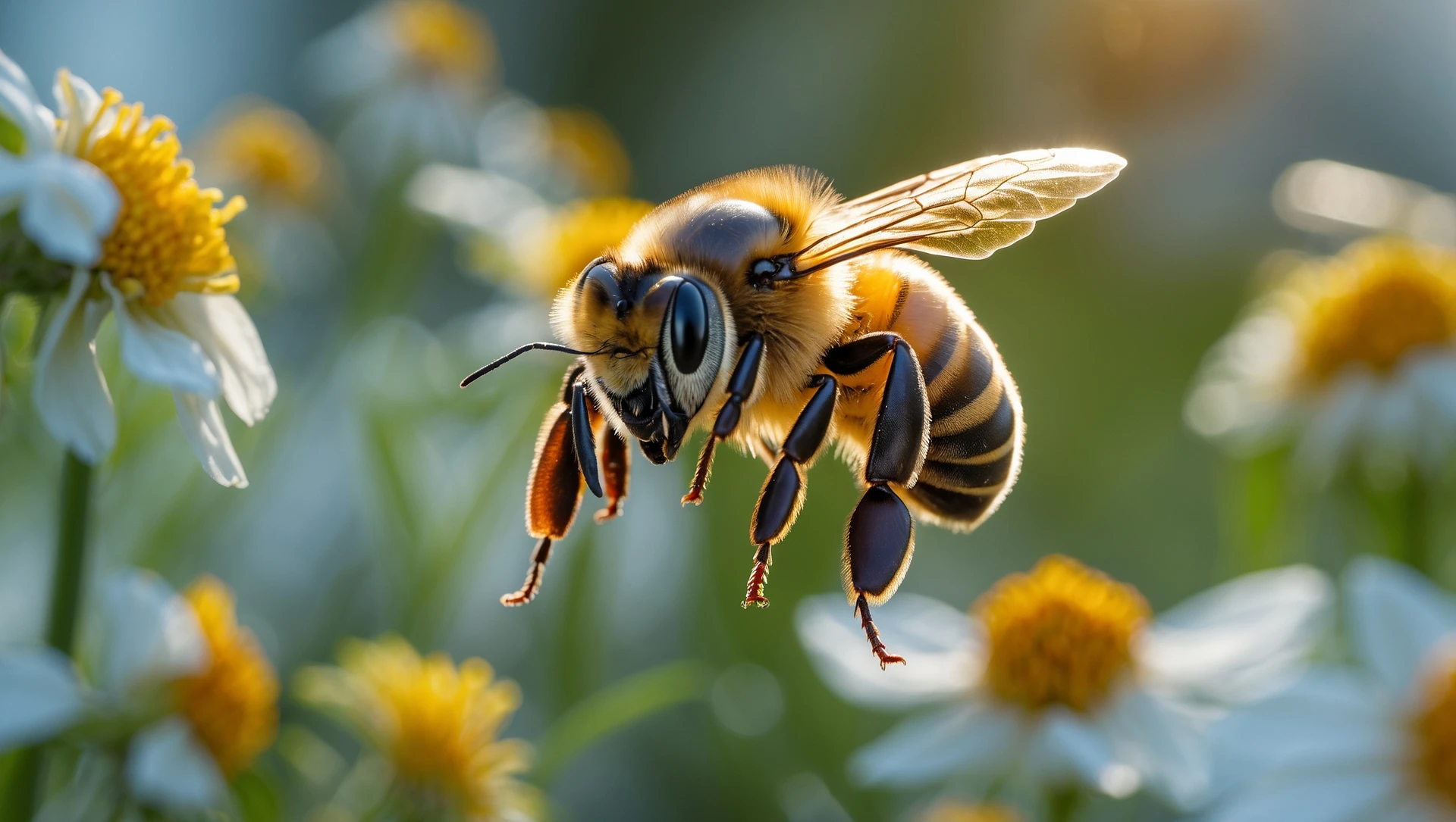 cinematic still, Photo of flyin bee, high speed photo emoji