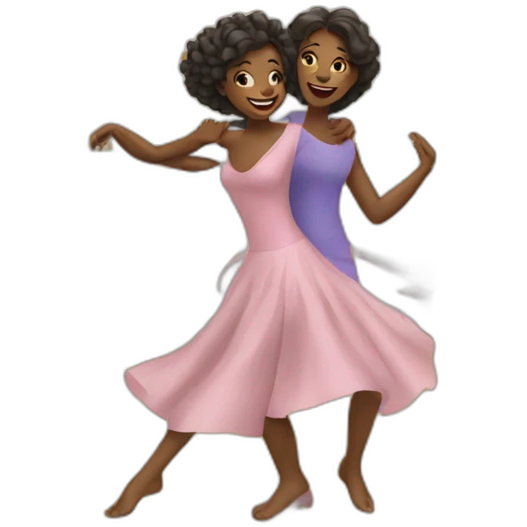 Mom daughter dancing  emoji