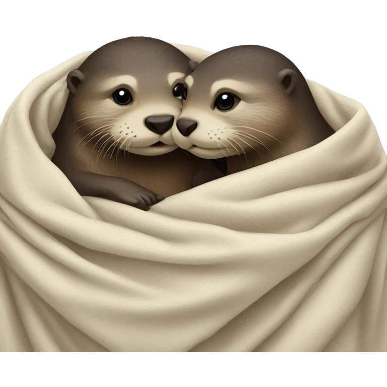 Otters kissing under a blanket emoji