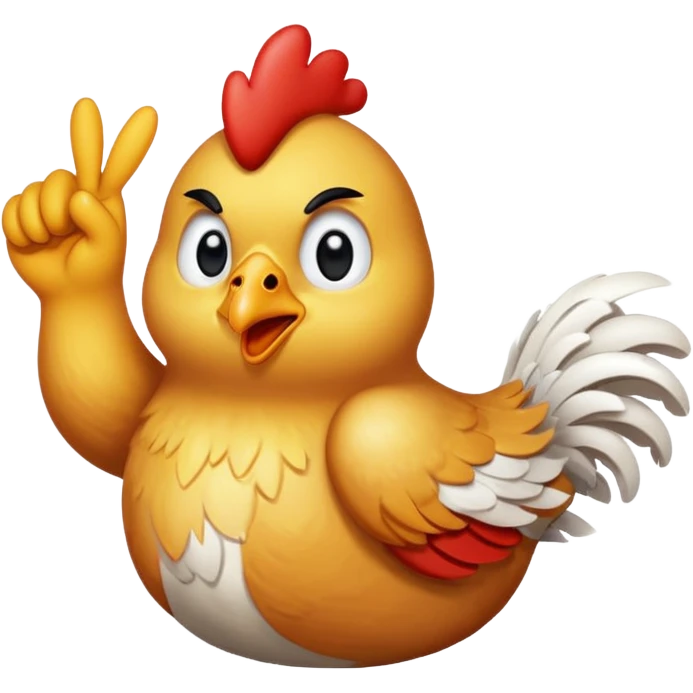 Chicken giving middle finger emoji