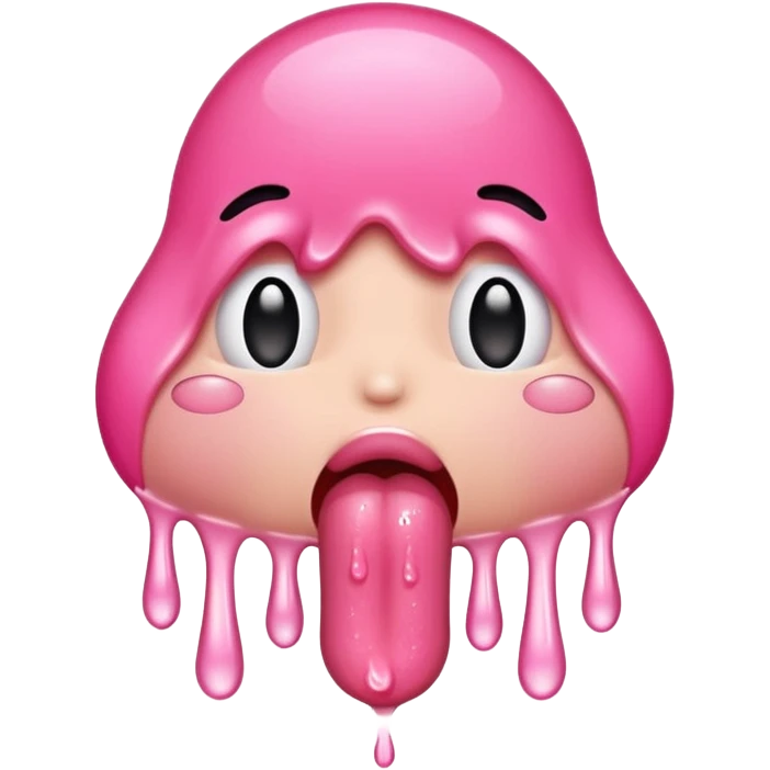 Sucking wet tongue drip emoji