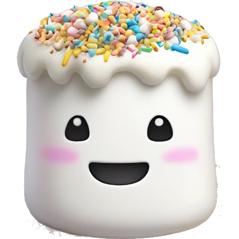  marshmallow with colorful sprinkles on top emoji