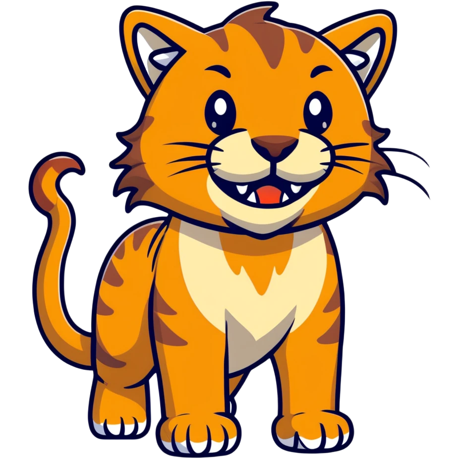 saber-toothed cat with massive, dramatically elongated canine teeth that extend well below the chin emoji