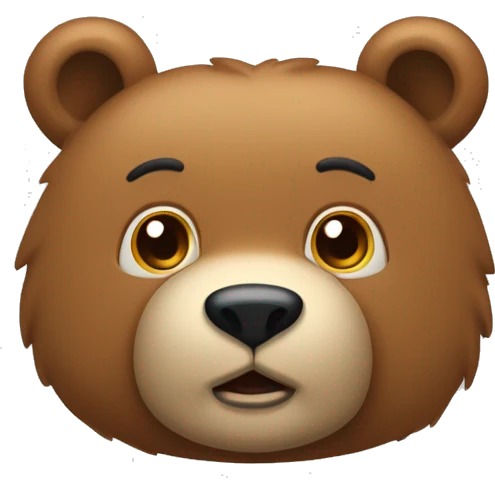 Una cara de oso con una expresión alegre y juguetona emoji