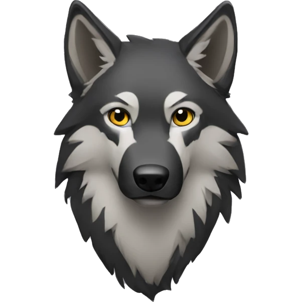Loup noir emoji