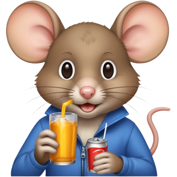mouse drinking energy drink emoji