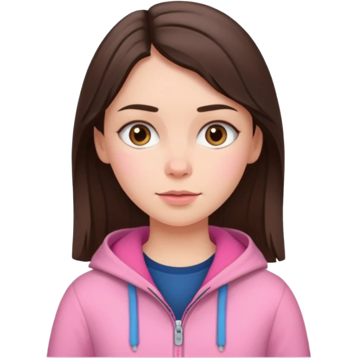 brunette scandinavian girl with pink scandinavian clothes emoji