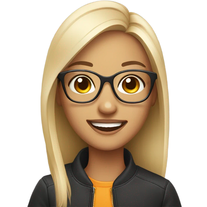 smiling girls with stylish eyewear emoji