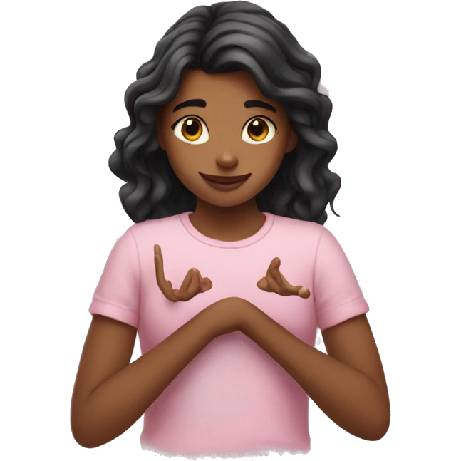 girl making hearts with her hand  emoji