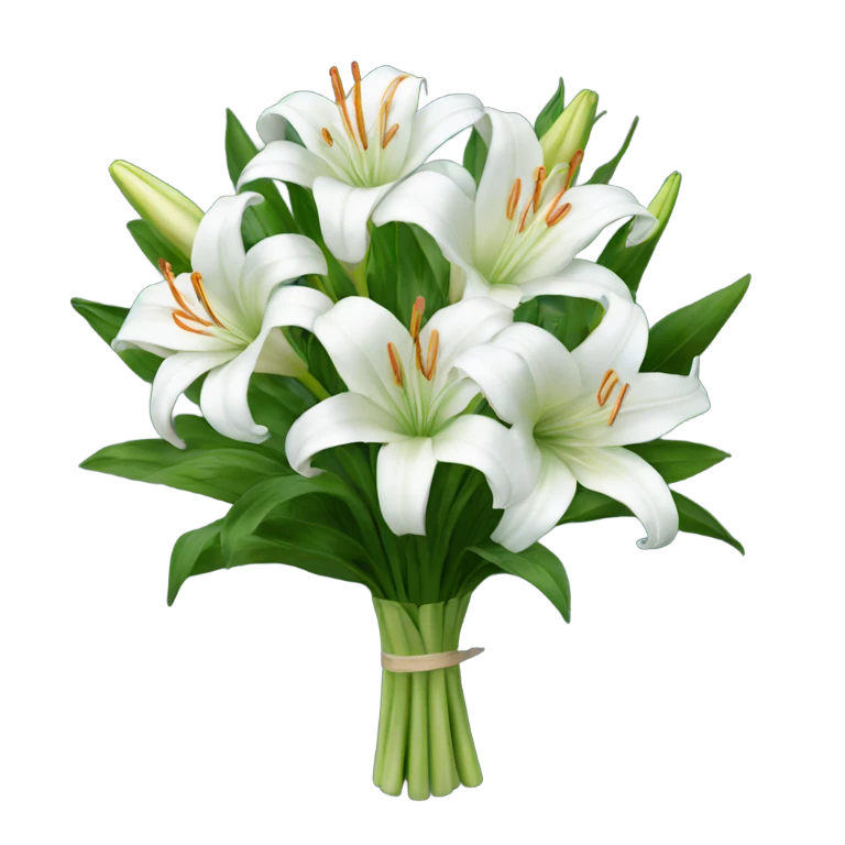 A bouquet of white lilies emoji