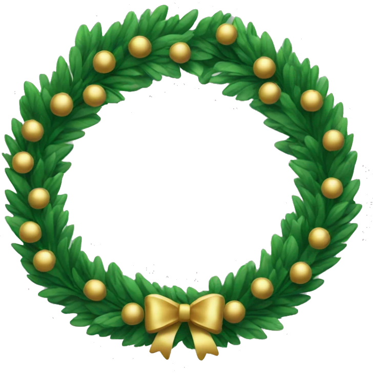 Green wreath with gold ornaments  emoji
