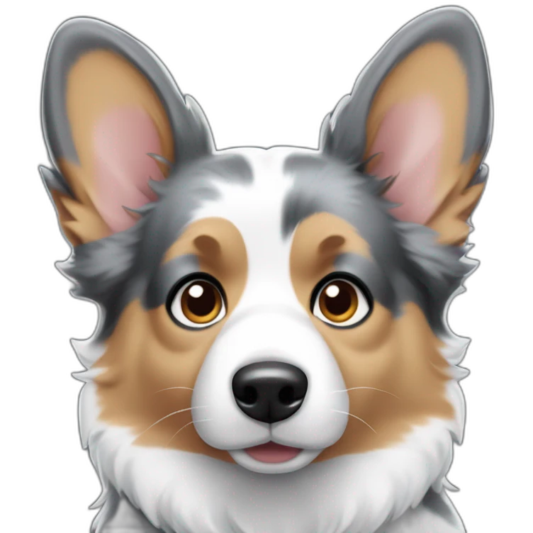 Blue Merle corgi face emoji
