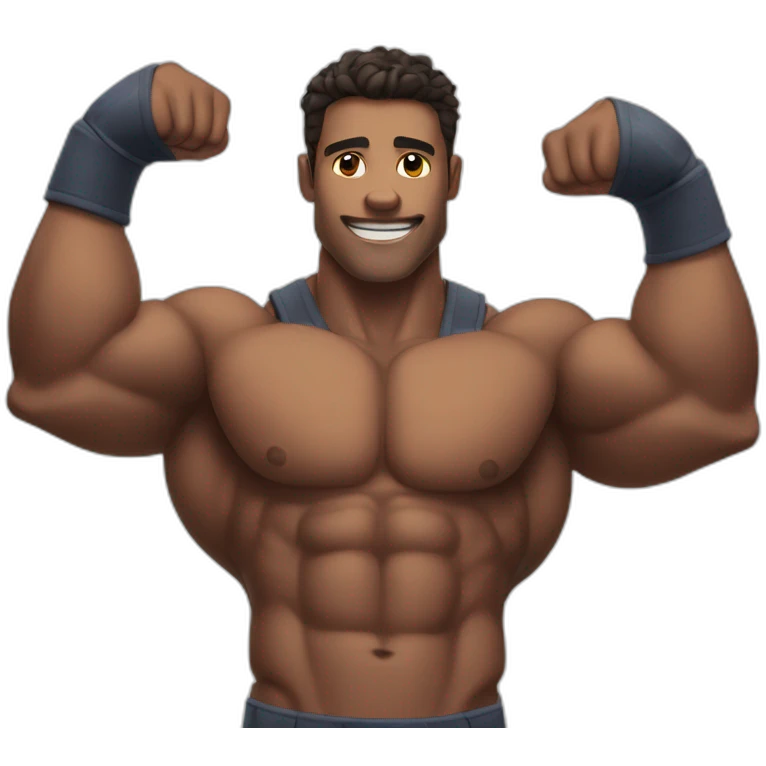 muscular guy flexing his muscles emoji
