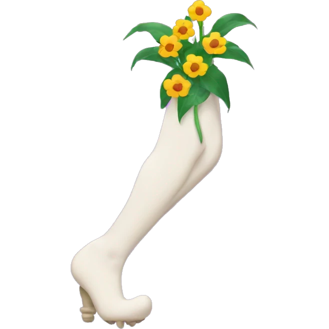 leg with flowers growing out of it emoji