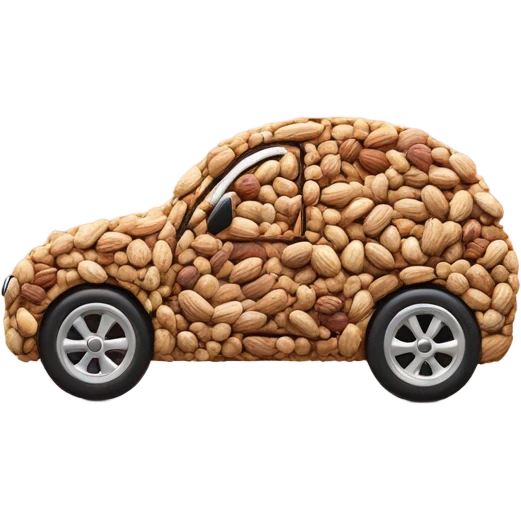 Nuts driving a car emoji