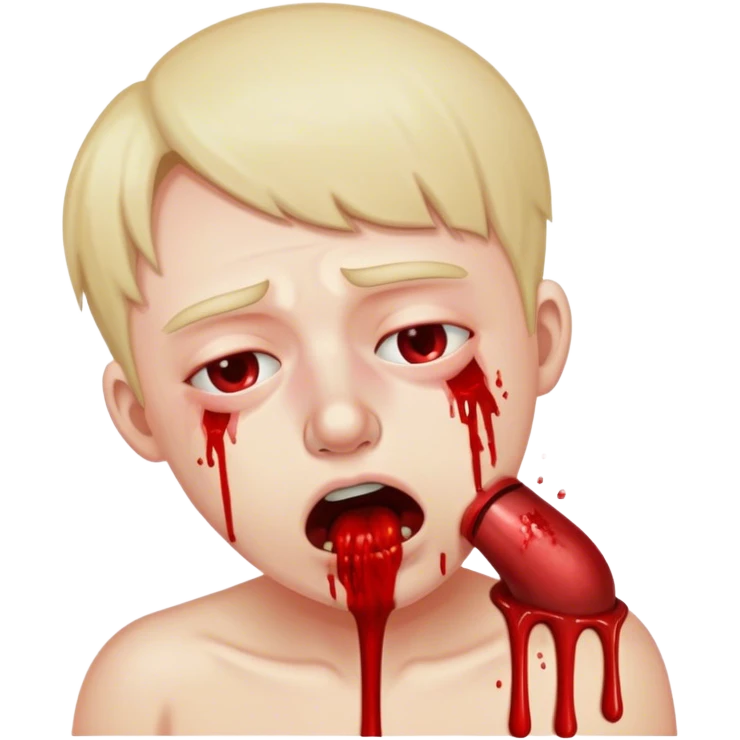 face with mouth vomiting bloody and nostril Bloody Bloody head and nose vomiting emoji