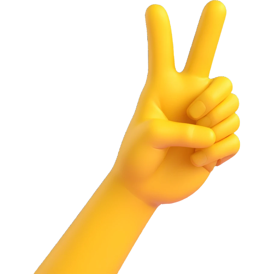 Make the index finger thick where it touches the thumb, hand making the 'OK' gesture, classic yellow 3D emoji style. emoji