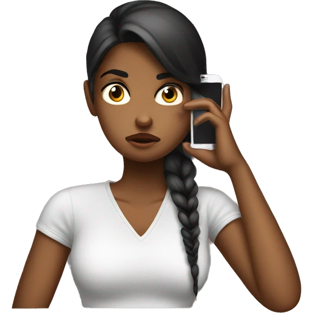 girl annoyed by boyfriend on phone emoji