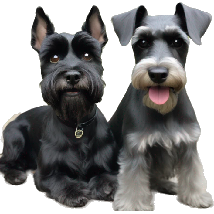 Black miniature schnauzer beside a Risen schnauzer  emoji