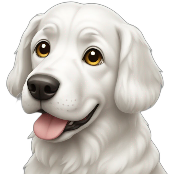 Smug white dog emoji