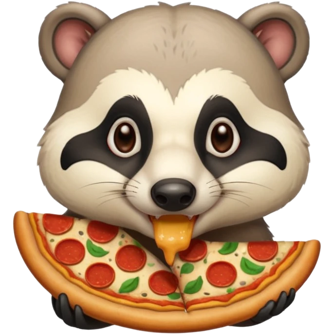 badger eating pizza  emoji