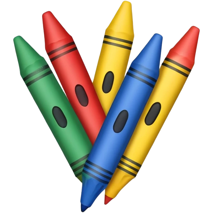 Single colorful crayon with a happy face emoji