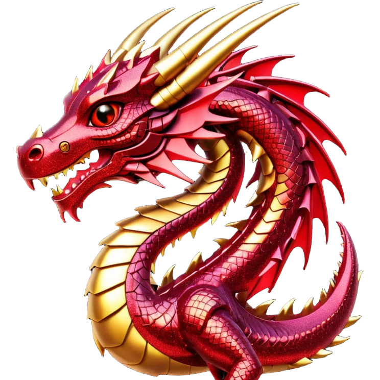 red glitter cyberpunk dragon emoji