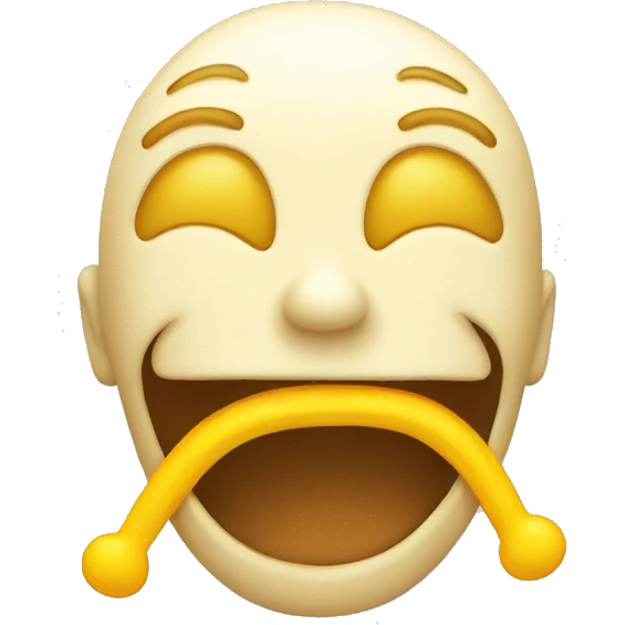 Smiling emoji with yellow bone in its mouth emoji