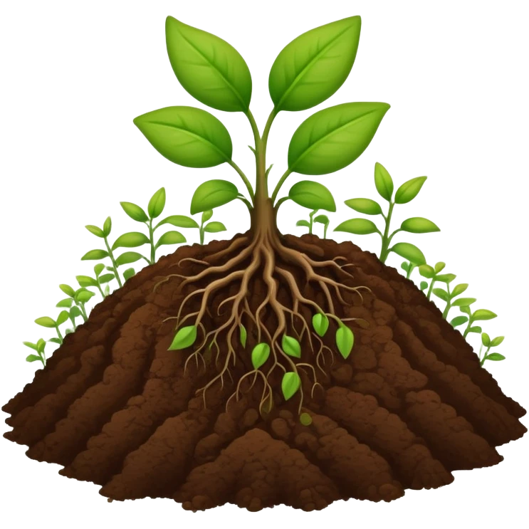 rich brown soil with small plants sprouting emoji
