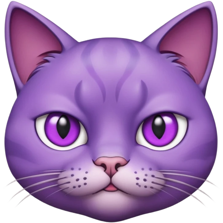 Annoyed, eye-rolling purple emoji cat face emoji
