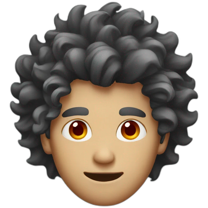 man with crazy hair and red eyes emoji