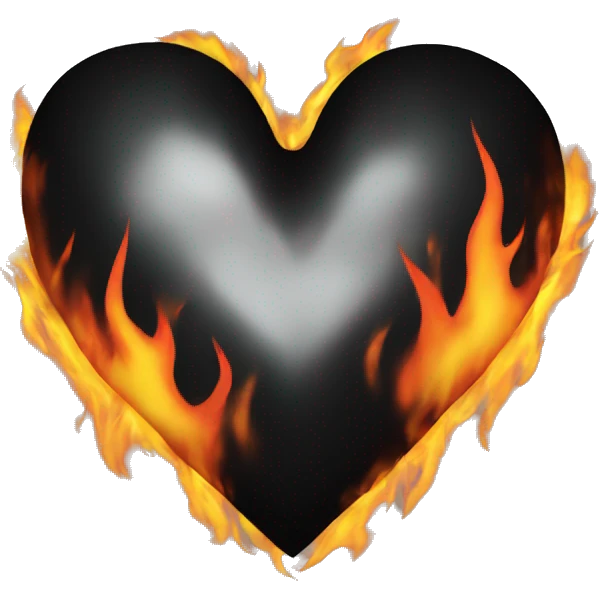 Black heart on fire emoji